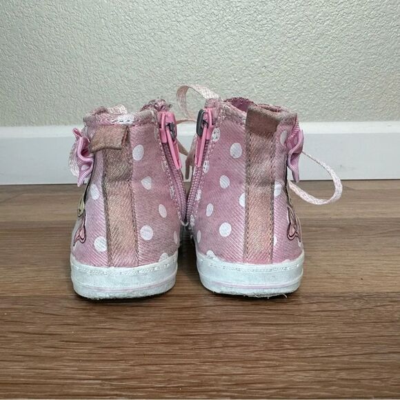 Disney Toddler Girls Size 7 Pink Minnie Mouse High-Top Sneakers - Picture 8 of 11